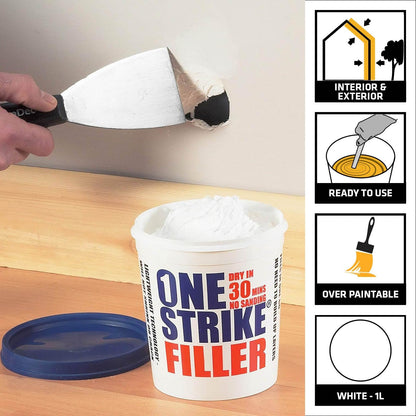 Everbuild One Strike Multi-Purpose Quick-Drying Filler White | 2 x 1L