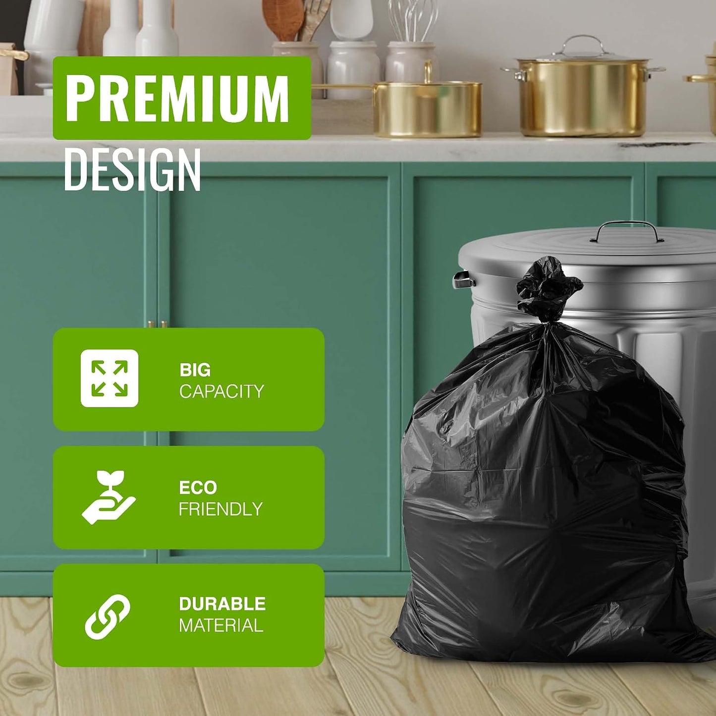 Ecobag Extra Strong Heavy Duty Refuse Sacks | 100L Capacity | 10 Pack Roll