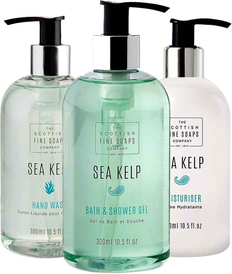 Scottish Fine Soaps Sea Kelp Hand Wash, Bath & Shower & Conditioner 3 x 300ml Bottle