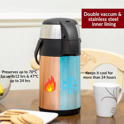 Fixtures Chrome President Pump AirPot Vacuum Jug 1.9L - 3 Litre (ALL SIZES)