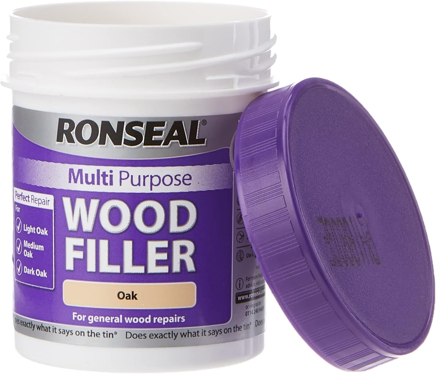 Ronseal Multi-Purpose Wood Filler Tub | Oak | 1 x 250g Tub