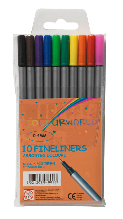 ValueX Fineliner Pen 0.4mm Line Assorted Colours (Pack 10) - 729700