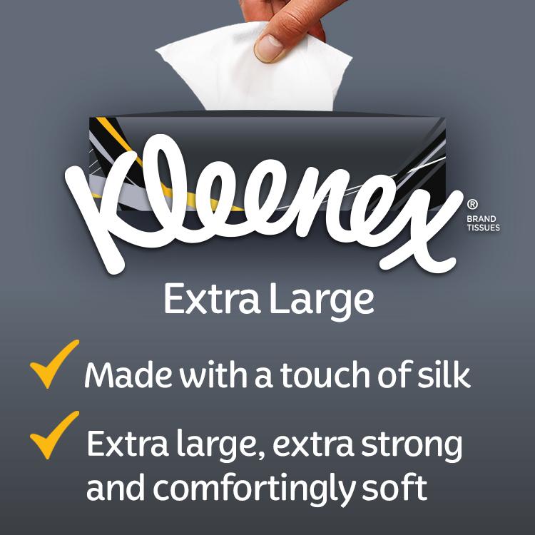 Kleenex Extra Large Single White Handkerchief Tissues Paper 90 x 2 ply Pack Extra Large Box