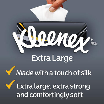 Kleenex Extra Large Single White Handkerchief Tissues Paper 90 x 2 ply Pack Extra Large Box