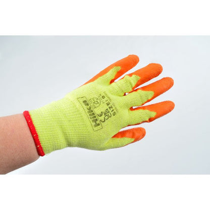 Hilka Branded Orange Latex Coated Work Gloves {X-Large}
