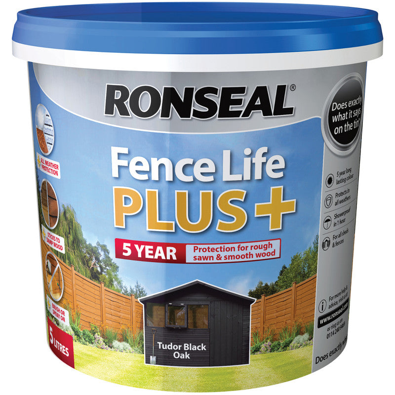 Ronseal Fence Life Plus+ Black Oak 5 Litre.