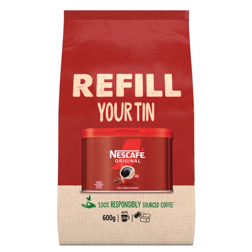 Nescafe Instant Coffee 600g Eco Refill for 750g or 1kg tin.
