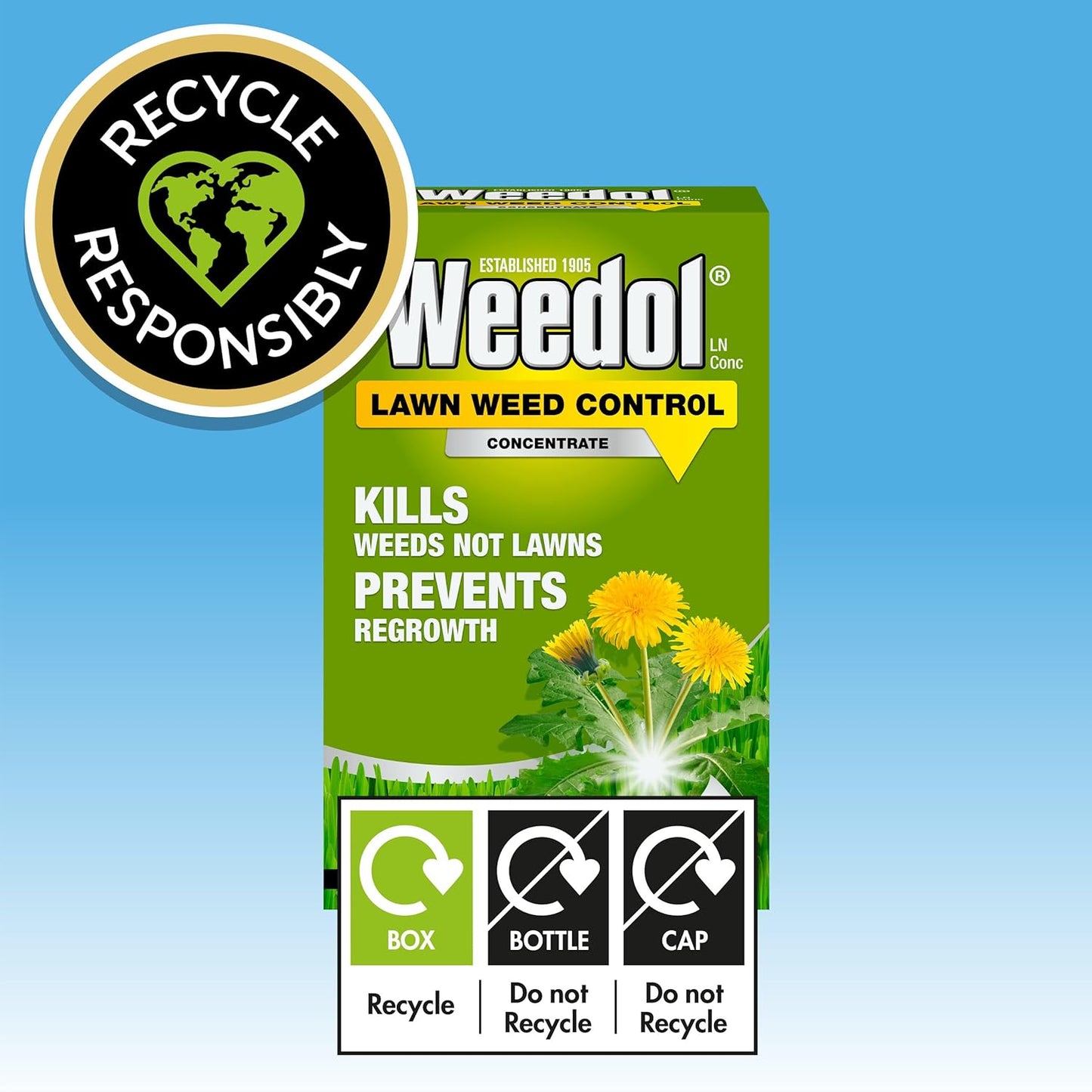 Weedol Lawn Weedkiller | Highly Concentrated | Kills Weeds Not Lawns | 1 Litre