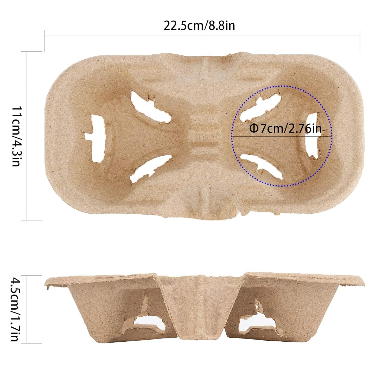 Belgravia Disposables Moulded Pulp 2 Cup Carrier x 180's