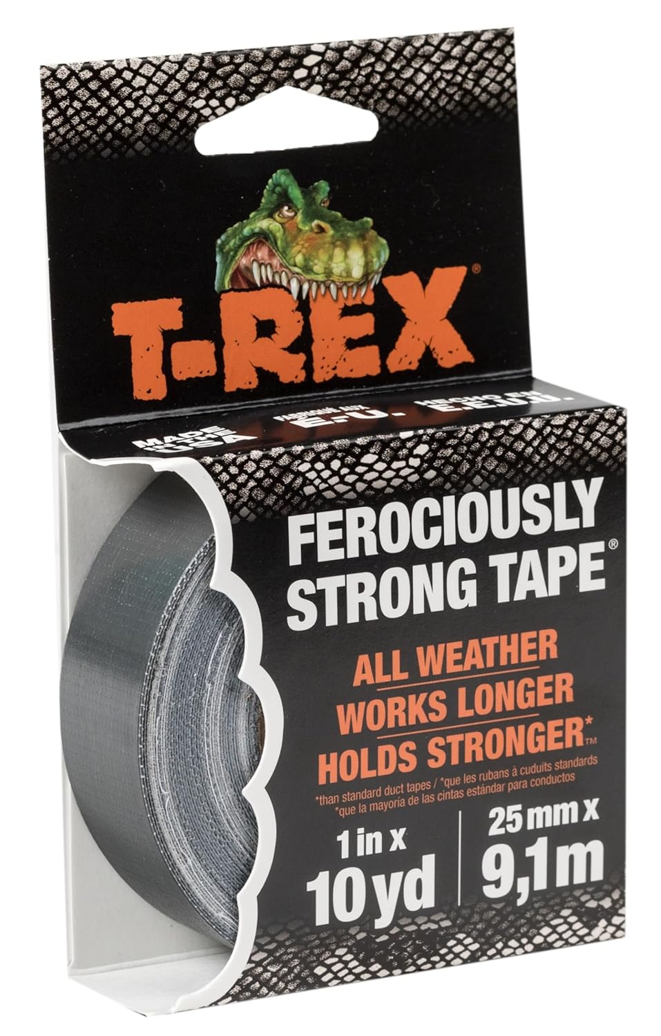 T-Rex Tape Ferociously Strong Waterproof Graphite Grey Tape, 25mm x 9.14m