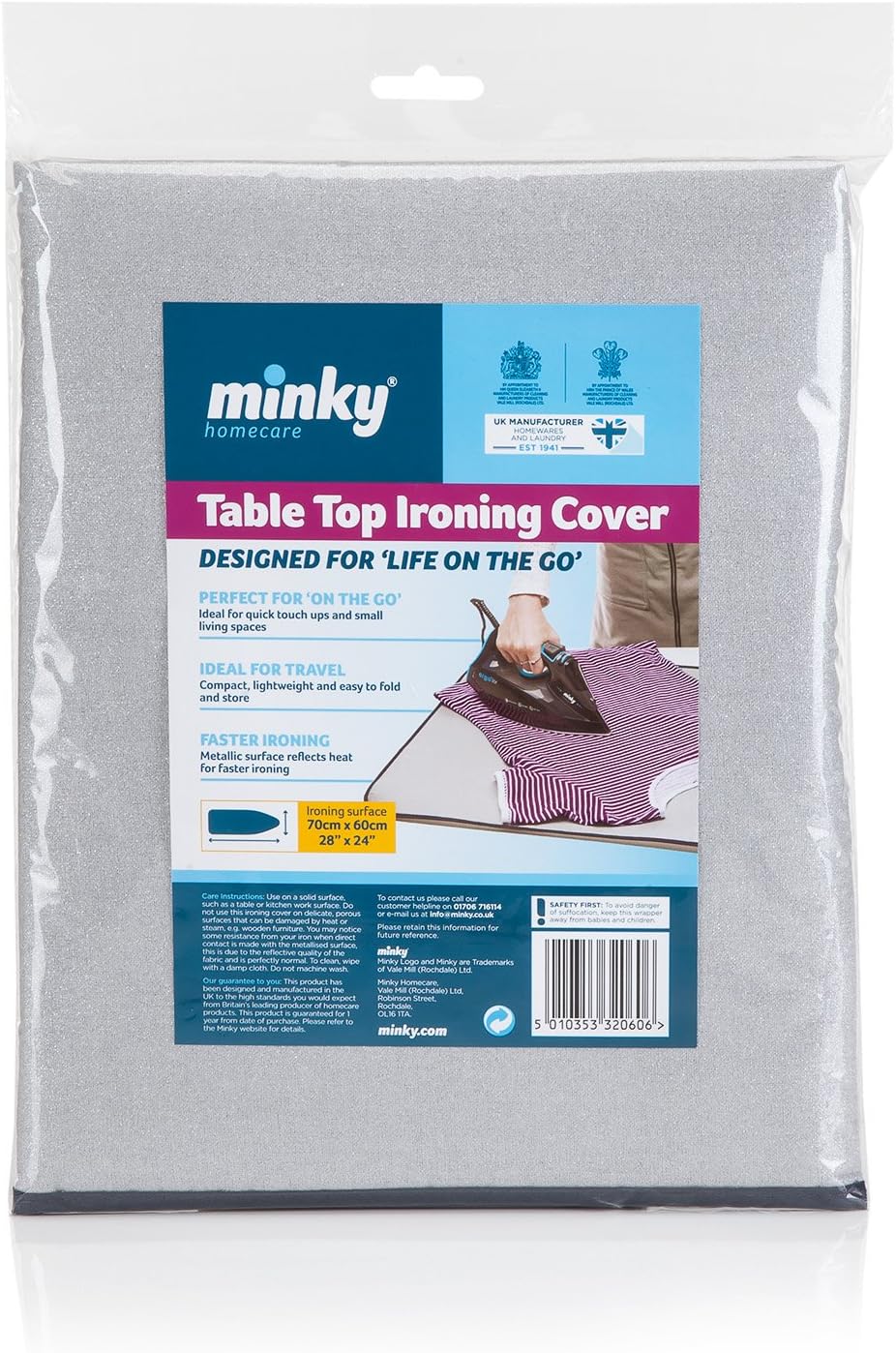Minky Table Heat Resistant Top Ironing Pad 70 x 60 cm