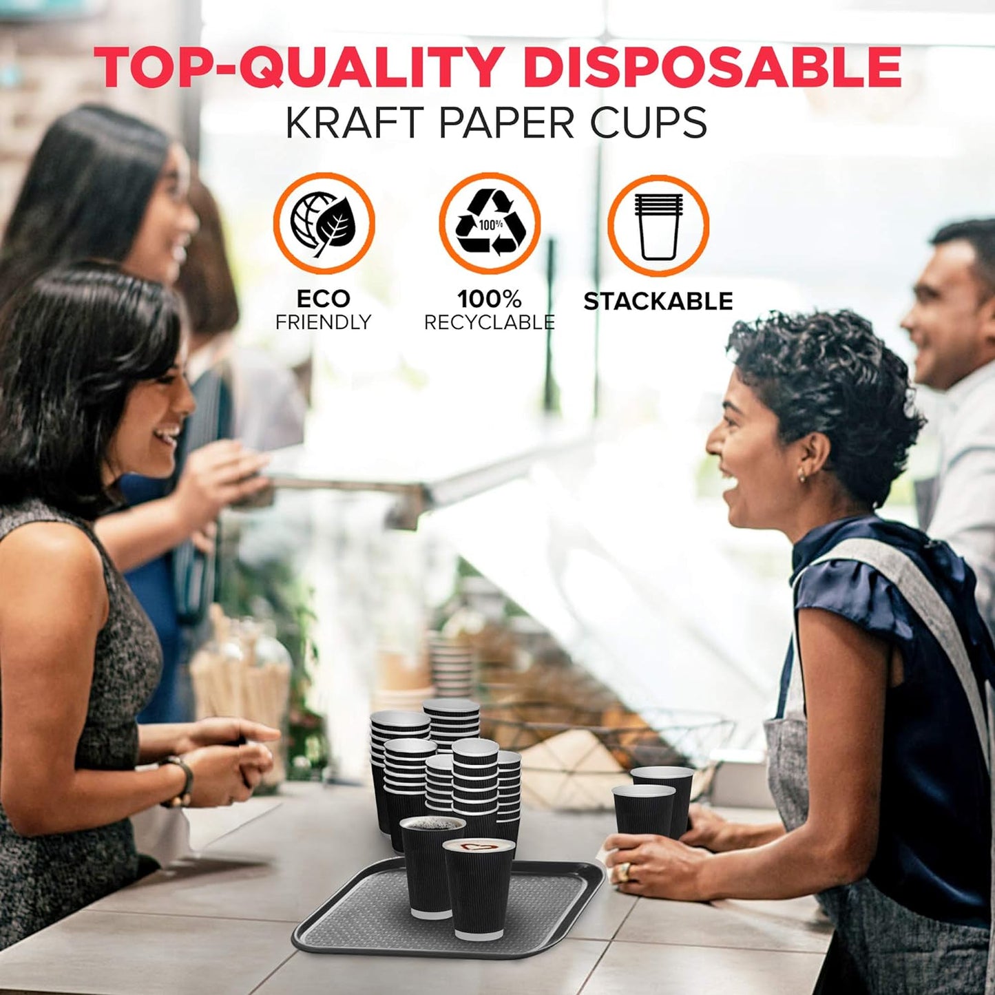 Belgravia 12oz/35cl Triple Walled Black Ripple Paper Cups