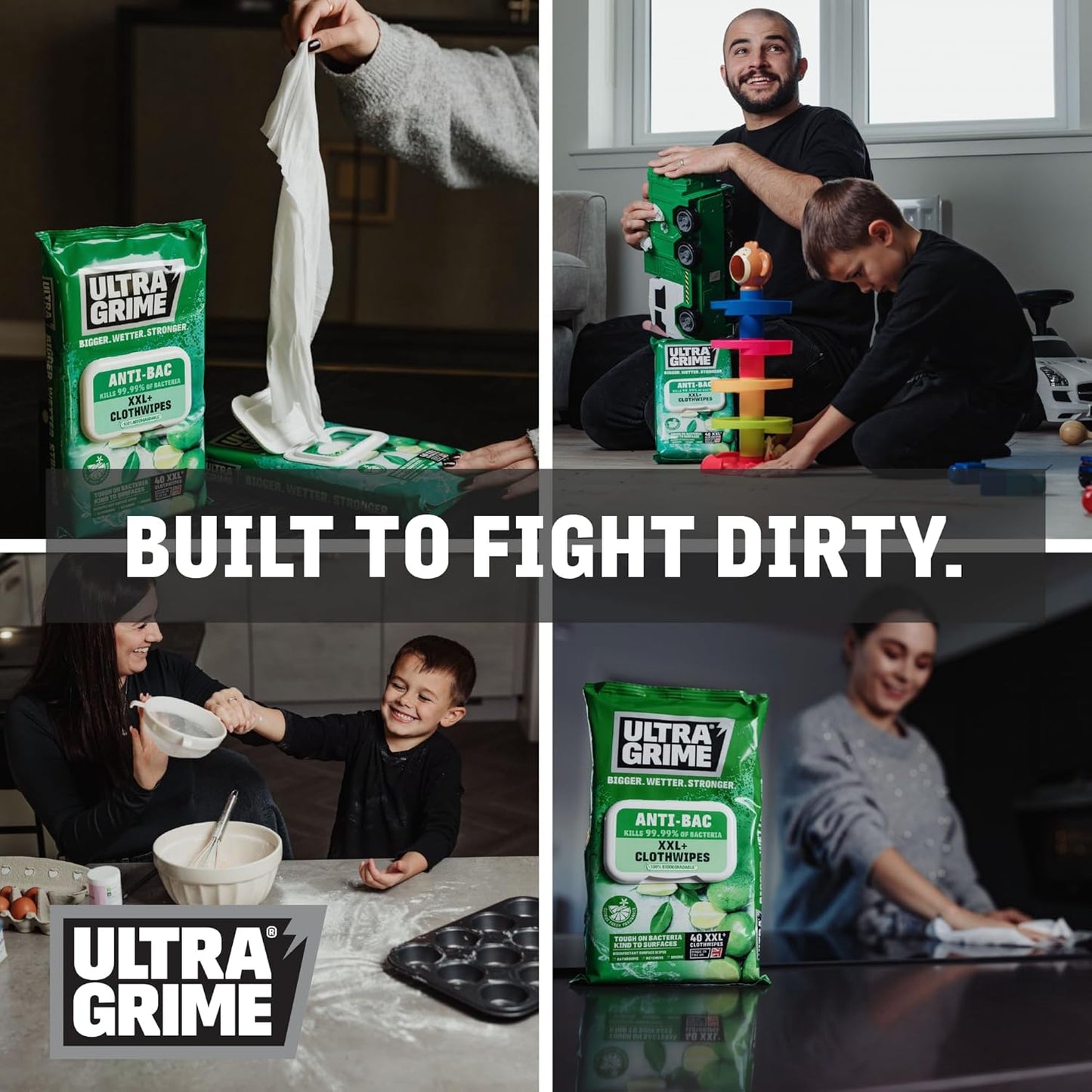 UltraGrime Antibacterial Wipes 40 Thick Large Wipe Pack