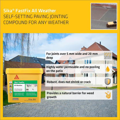 Sika FastFix All Weather Self-Setting Paving Jointing Compound | Ready to Use 15k | DEEP GREY