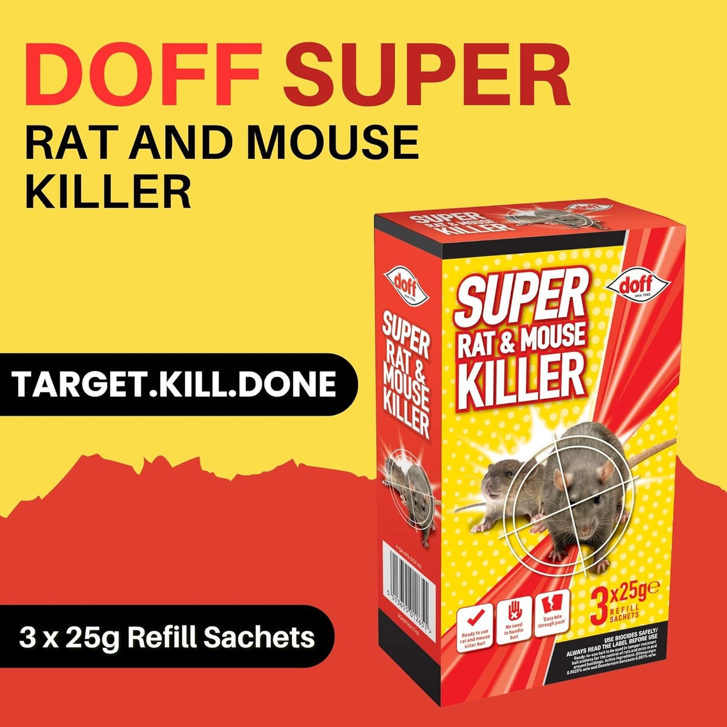 Doff Super Rat and Mouse Killer Bait | 3 x 25g