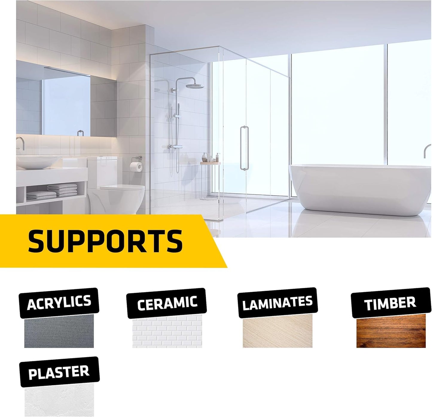 Everbuild Bath And Kitchen Acrylic Sealant | Anti Mould Formulation | White | 3 x 200ml Bundle