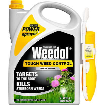 Weedol Tough Weed Control Sprayer | 5 Litre | Ready to Use | Kills and Prevents Regrowth