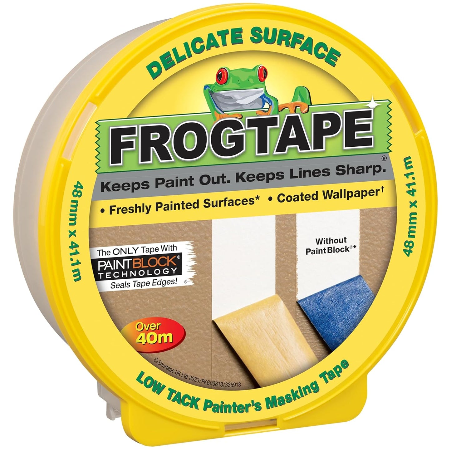 Frog Tape Yellow | Delicate Surface Painters Masking Tape | 48mm X 41.1M Roll