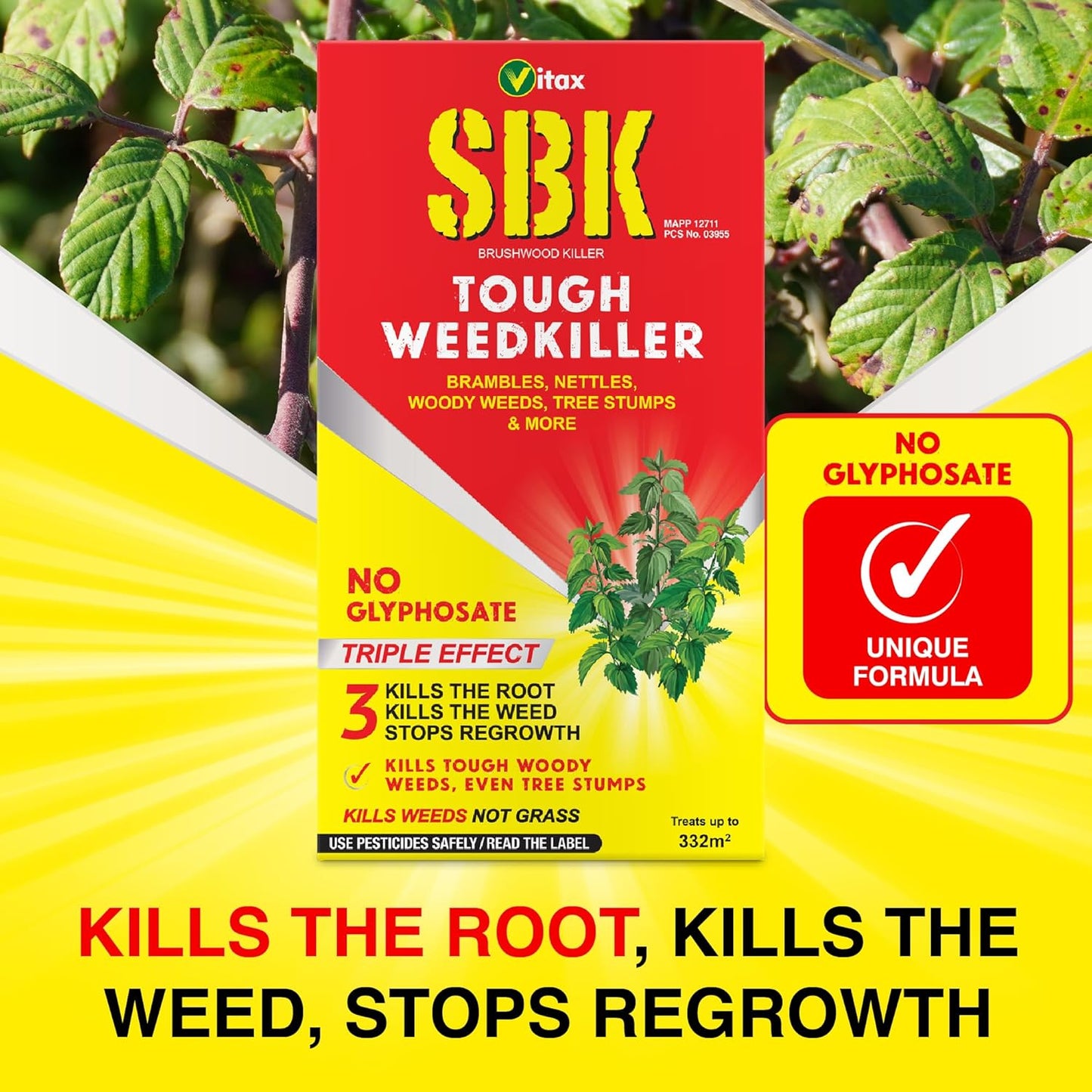 Vitax SBK Tough Weedkiller 1 Litre. Kills The Roots. No Glyphosate