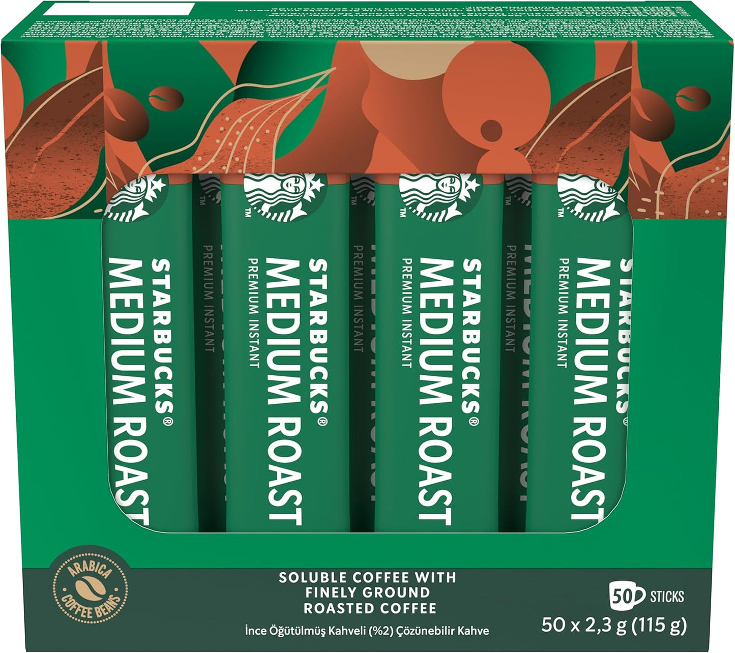 Starbucks Medium Roast Instant Coffee Sticks 50's | Made from 100% Arabica Beans