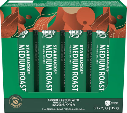 Starbucks Medium Roast Instant Coffee Sticks 50's | Made from 100% Arabica Beans