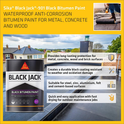 Everbuild 901 Black Jack Bitumen Paint | Black | 1 x 5L