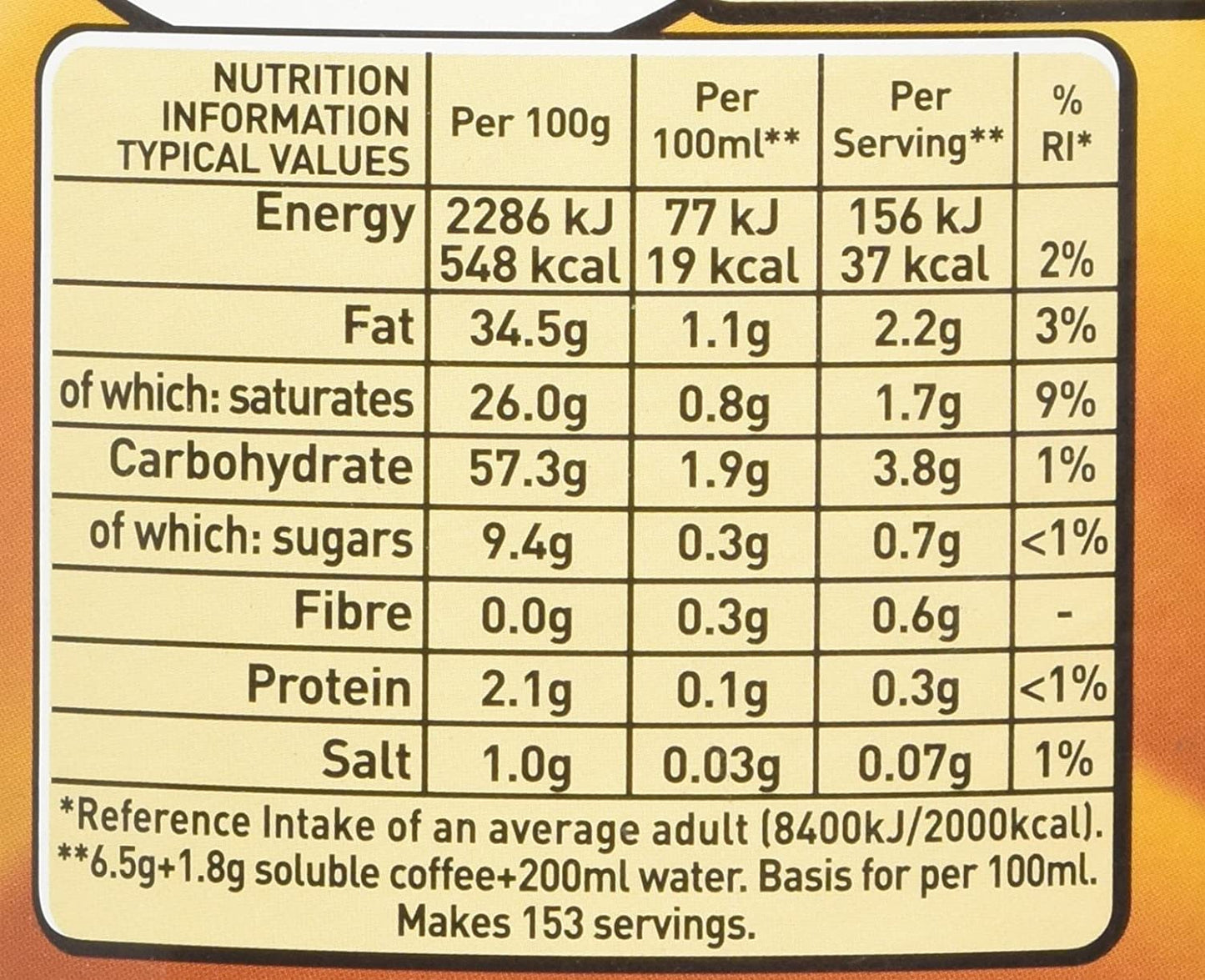 Nestle Coffee-Mate 550g (Resealable plastic lid, doesn't require refrigeration)