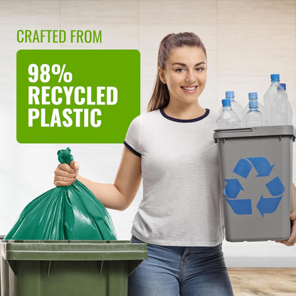 Ecobag 10 - Pack Extra Strong Heavy Duty Garden Sacks, 100L Recyclable Refuse Bags