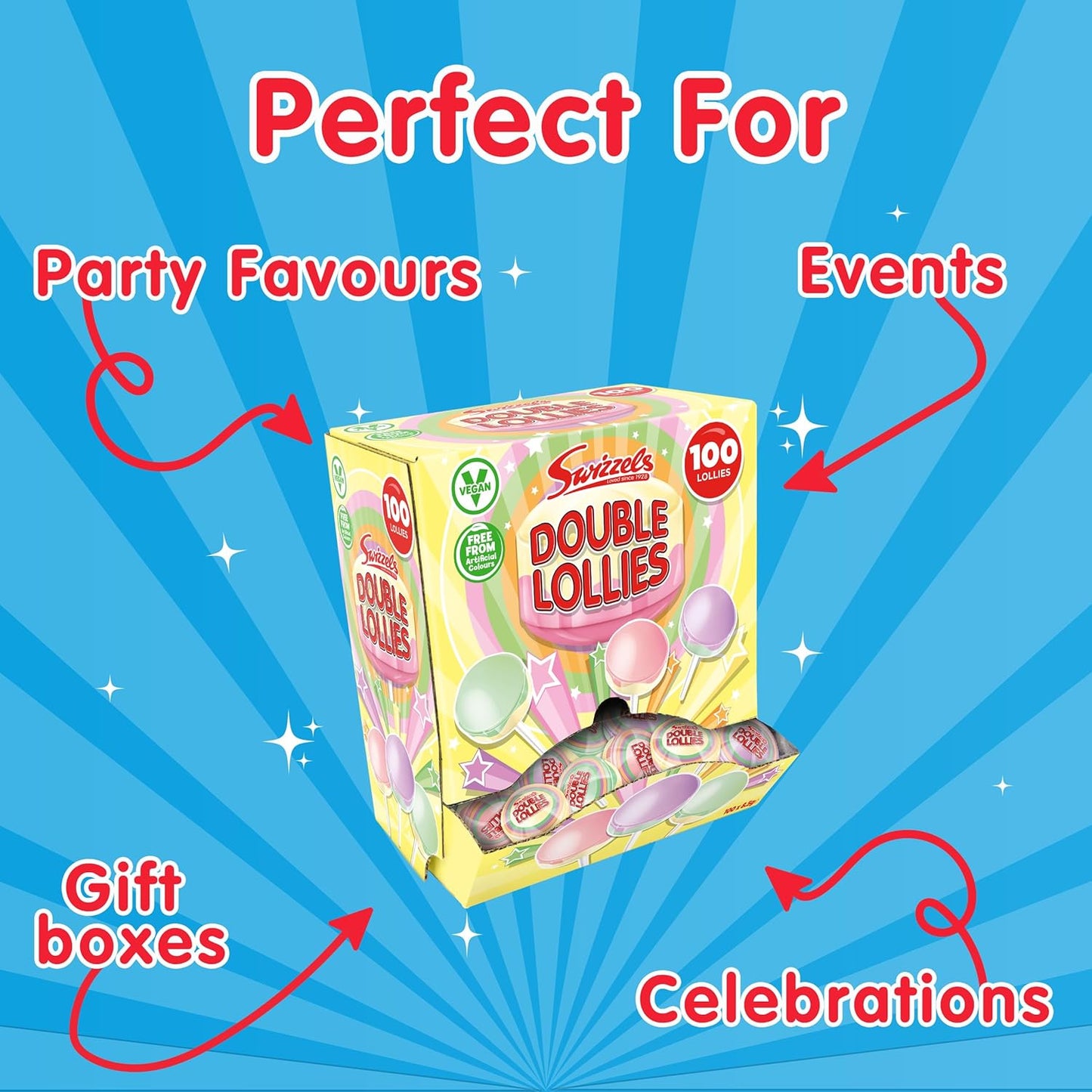 Swizzels Double Lollies Dispenser Box x 100's | 3 Box Bundle