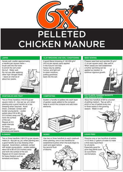 Vitax 6X Pelleted 100% Natural Chicken Manure 7kg