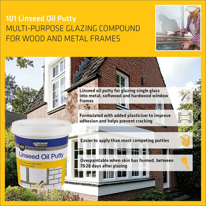 Everbuild 101 Multi-Purpose Linseed Oil Putty, Natural, 1 Kg