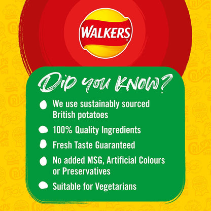 Walkers Cheese and Onion Crisps 32.5g (Pack of 32)