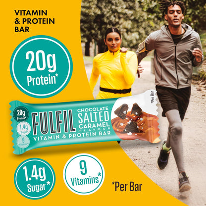 Fulfil Chocolate Salted Caramel Protein Bar Snack | Low Sugar | 15 x 55g Bars