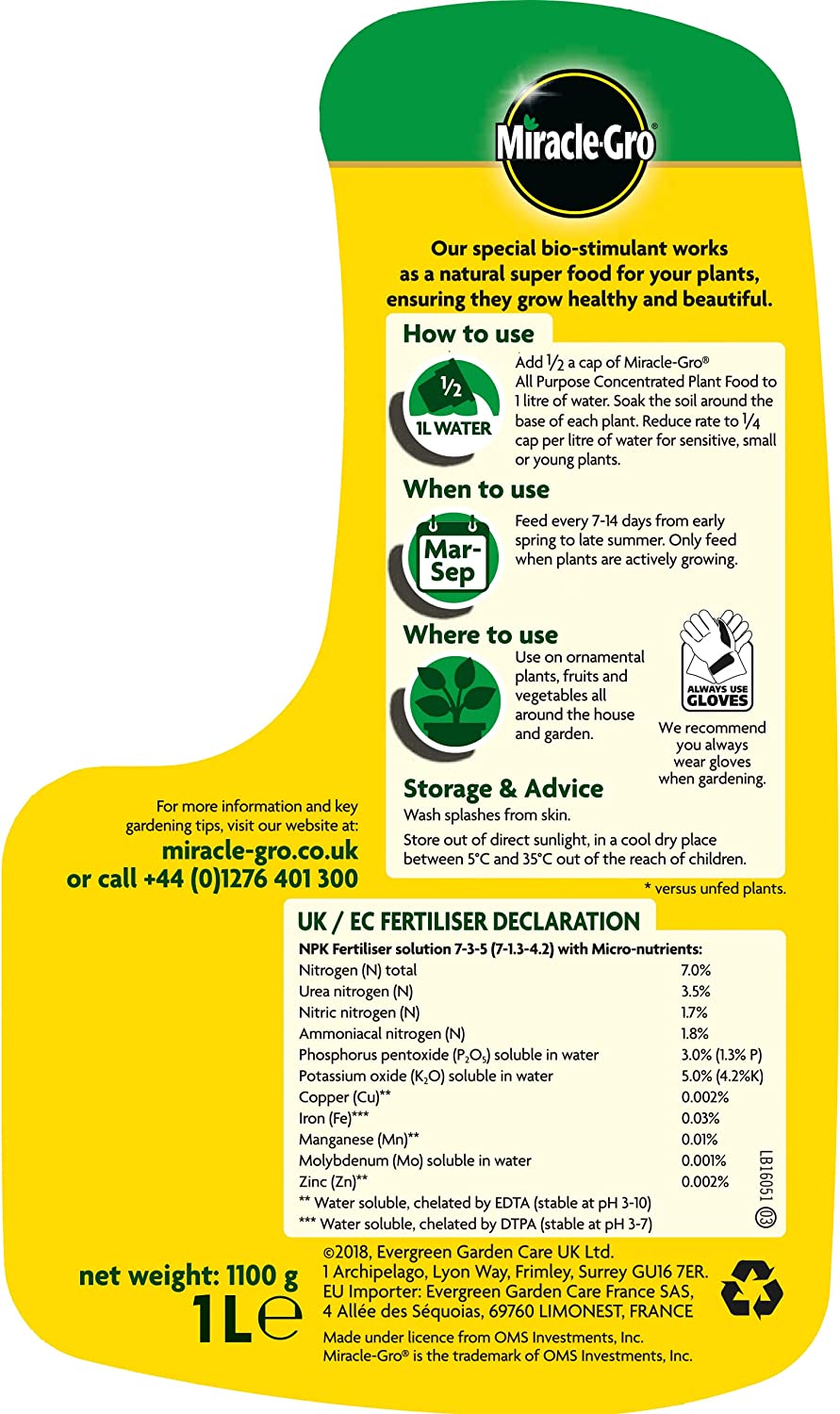 Miracle-Gro All Purpose Liquid Plant Food 1L RTU
