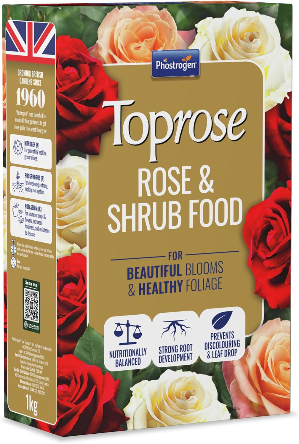 Phostrogen Toprose Rose Shrub & Feed Granules | FERTILIZER for Vibrant Roses 1kg