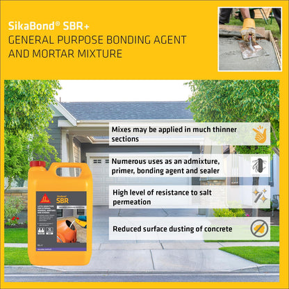 Sika SikaBond SBR Waterproof General Purpose Bonding Agent | 1 x 5 Litre
