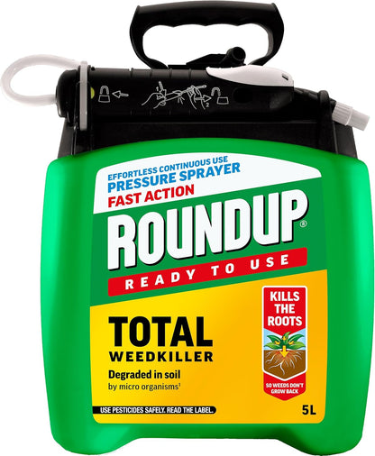 Roundup Multi Pack | 2 x 5 Litre | Ready to Use | 1 x 5L Pump & Go and 1 x 5L Refill
