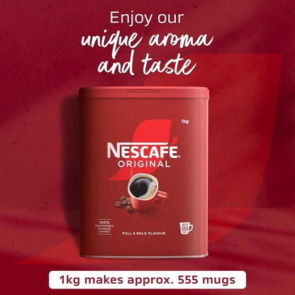 Nescafe Original Coffee Granules Tin 1kg {Large 555 Cups}