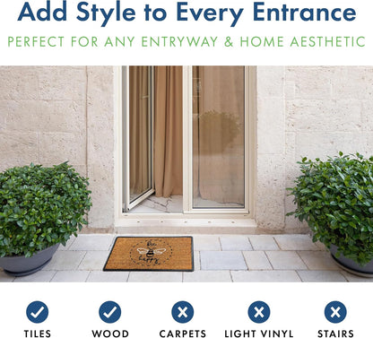 Bee Happy 40 x 60cm Door Mat | Made from Recycled Materials | Anti-slip Door Mat