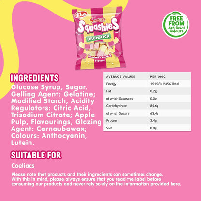 Swizzels Drumstick Squashies Rhubarb & Custard 6 x 140g