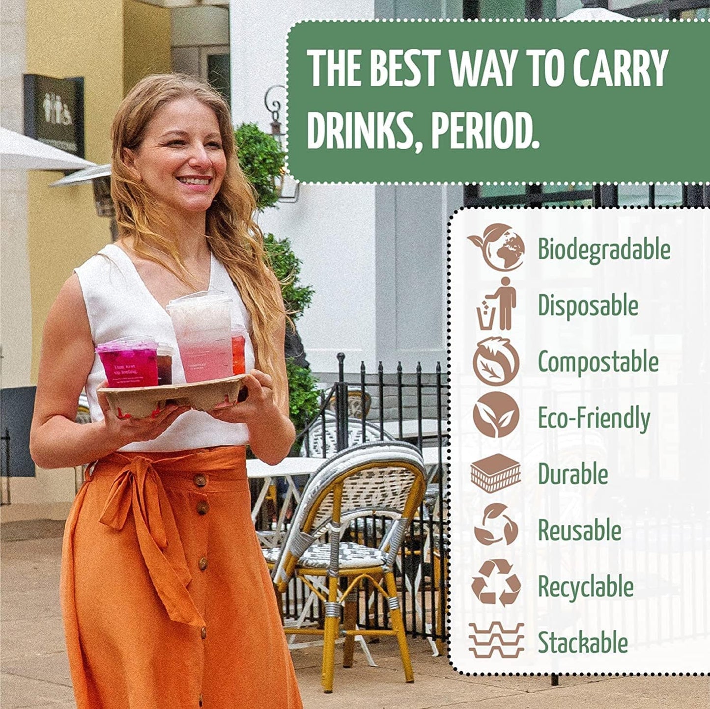 Belgravia  Moulded Pulp 4 Cup Carrier x 180s {Biodegradable & Recyclable}