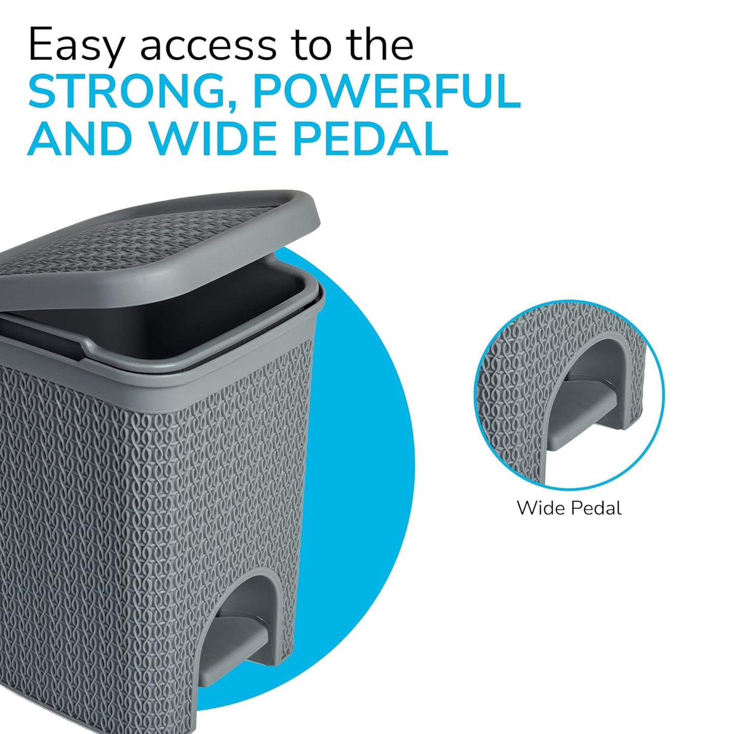 Fixtures Lace Design 5L Pedal Bin Grey