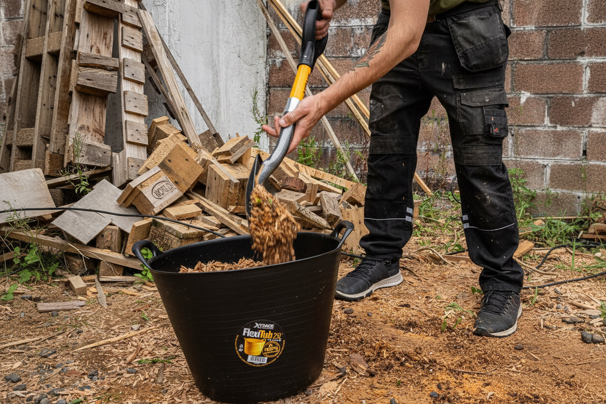 Xtrade Flexitub Black 25L Recycled | Building Site | Garden Clearing | Stables