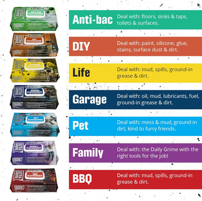 UltraGrime Outdoor XXL Biodegradable Wipes 80 Thick Wipes - Multi Purpose