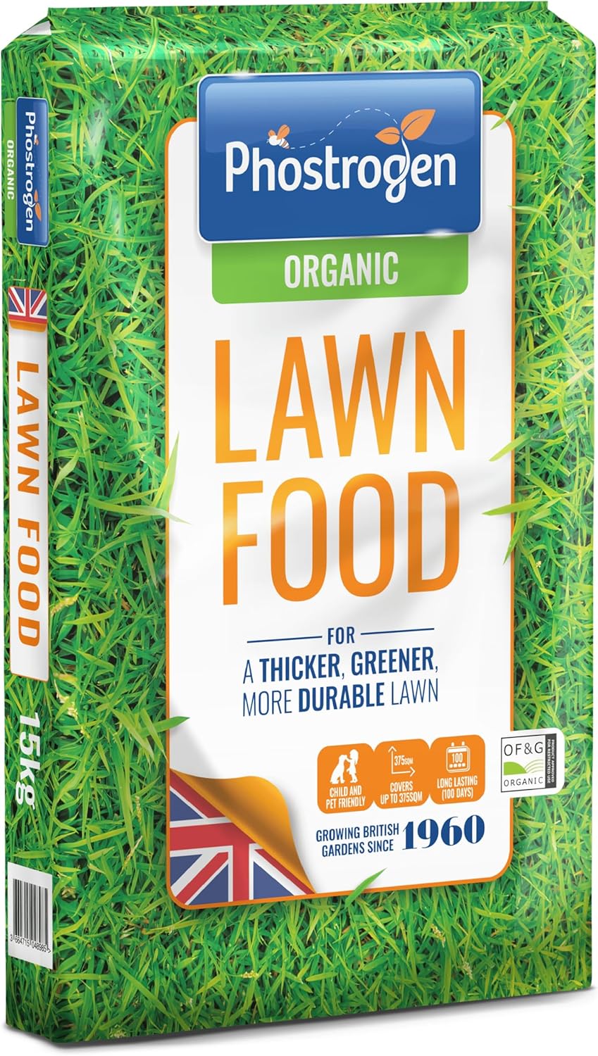 Phostrogen  Organic Lawn Food, 15kg / 375sqm