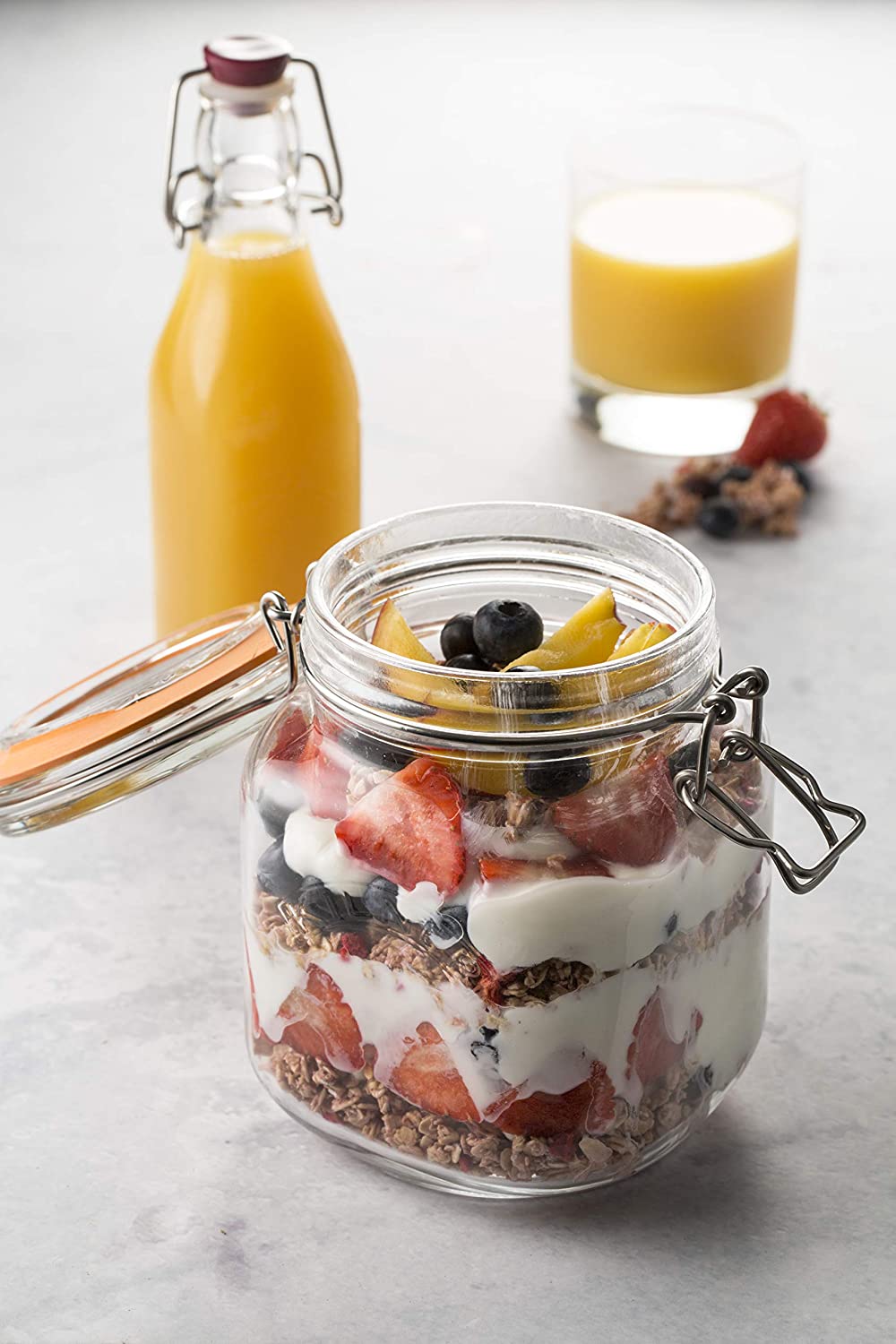 Kilner Storage Jar 1 Litre Square Glass Clip Top Preservation Storage Jar