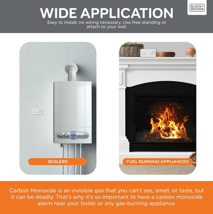 Black + Decker Carbon Monoxide Detector | Easy  Install | Carbon Monoxide Alarm For Home & Busin