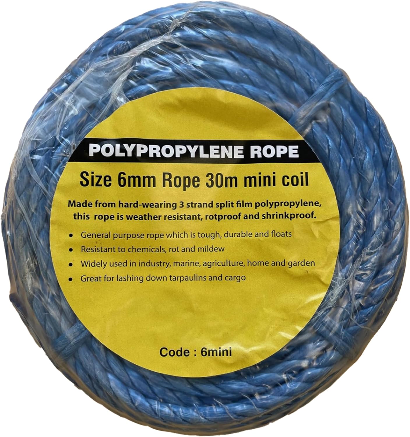 Roll-X Poly Rope Mini Coil Blue 6mm x30m