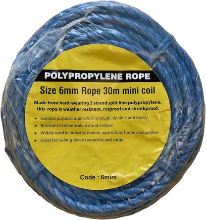 Roll-X Poly Rope Mini Coil Blue 6mm x30m