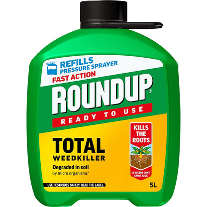 Roundup Multi Pack | 2 x 5 Litre | Ready to Use | 1 x 5L Pump & Go and 1 x 5L Refill
